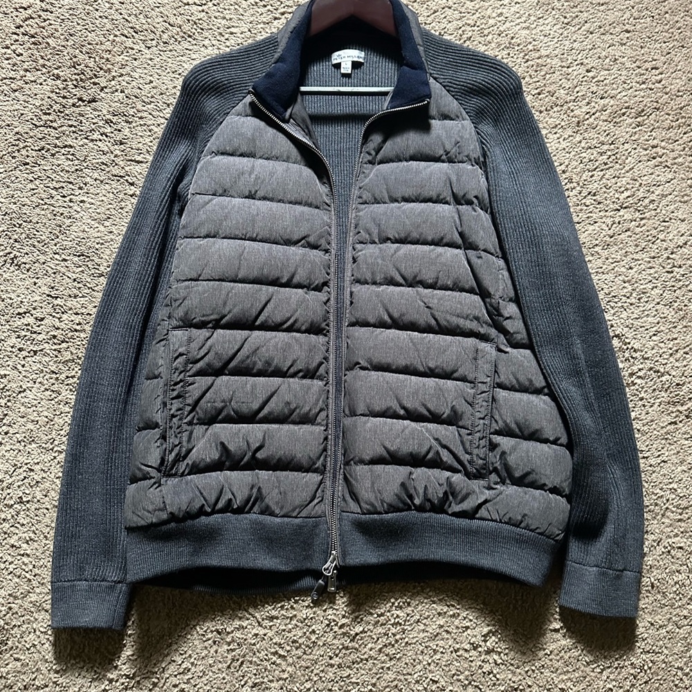 Peter Millar Charcoal Zip-Up Sweater